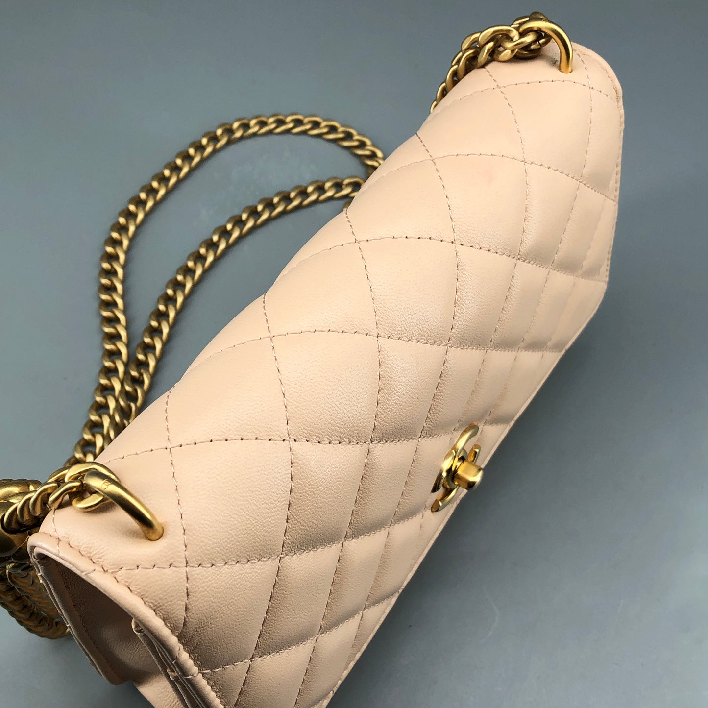 Chanel Nude Lambskin Quilted CC Camellia Crush Wallet on Chain WOC