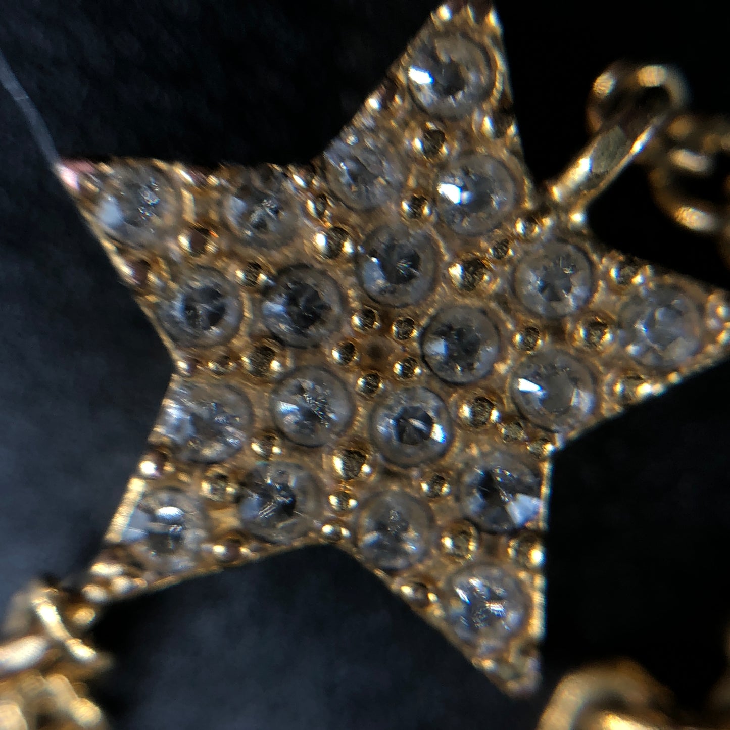 Christian Dior Double Chian Gold-Tone Crystal CD & Star Charm Bracelet