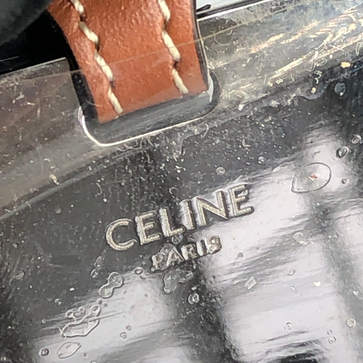 Celine Triomphe Canvas Vanity Case Bag Dark Brown
