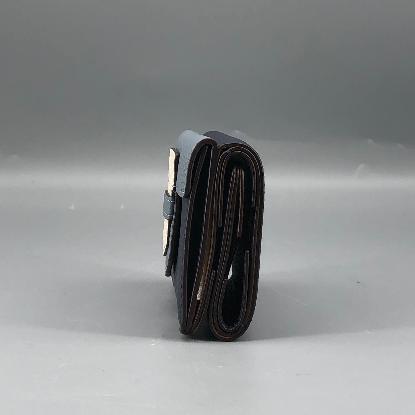 Delvaux Leather Card Holder Wallet Navy