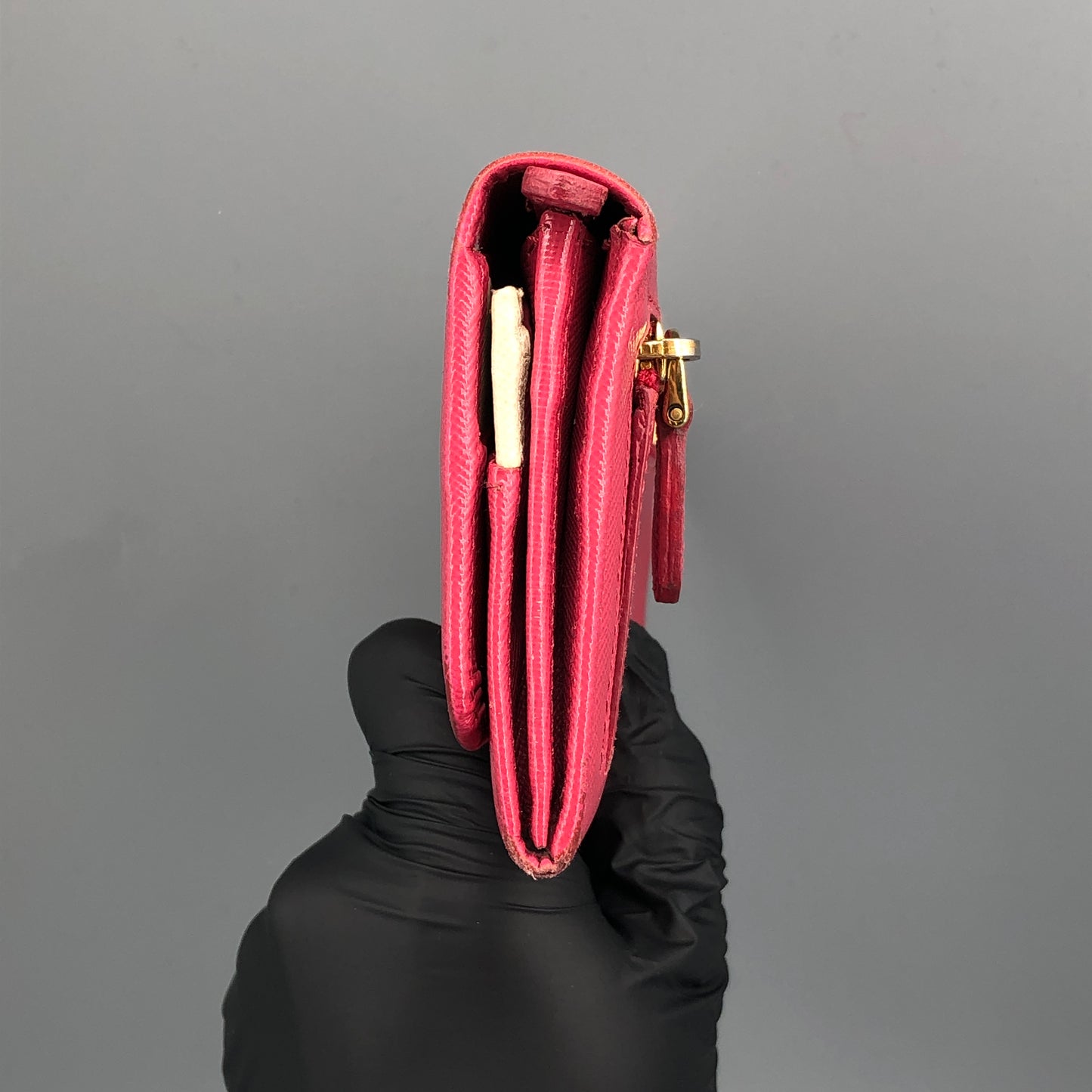 Prada Hot Pink Saffiano Leather Long Wallet