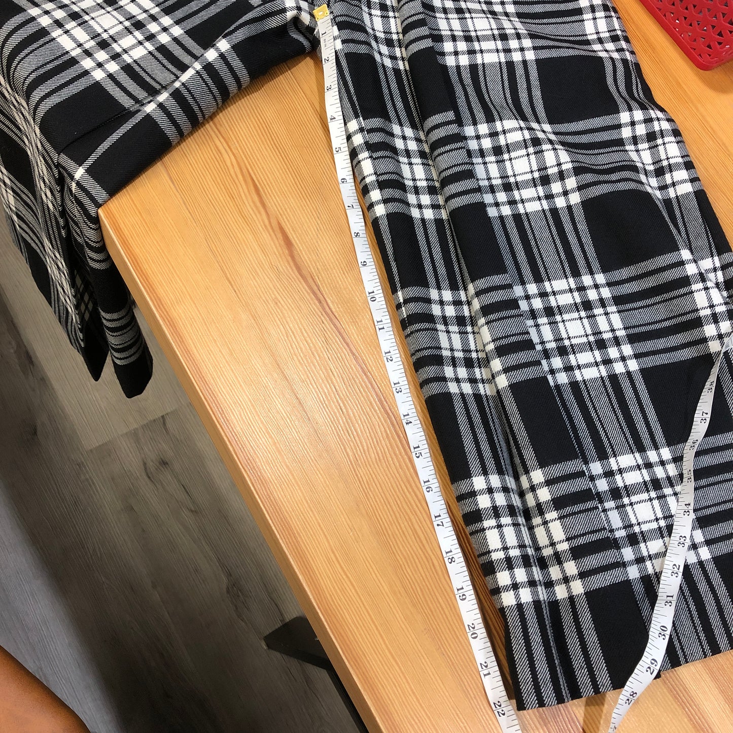 Alexander Wang Black & White Plaid Wide Leg Cropped Pants Size 0