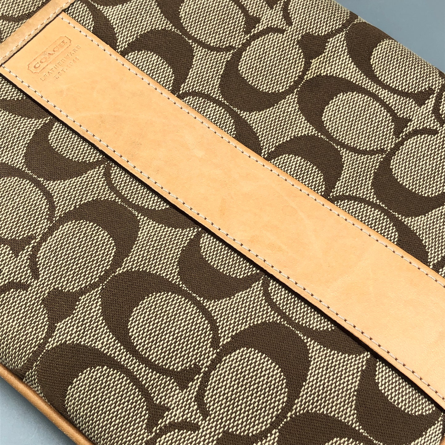 Coach Signature Monogram Crossbody Bag Beige
