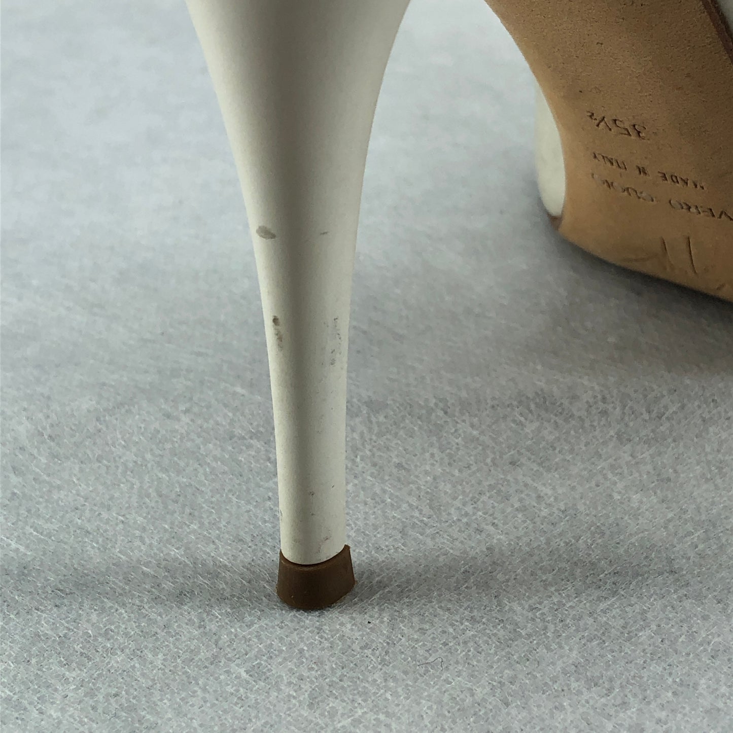 Giuseppe Zanotti Women's Crystal Embellished Peep-Toe Heels Size 35.5 Off White