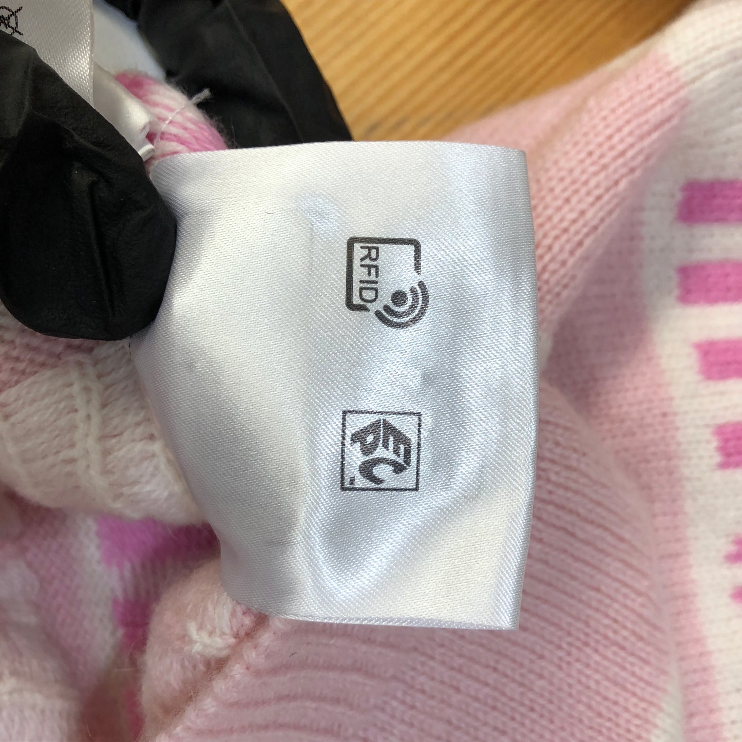 Miu Miu Pink White Star Logo Stripe Knit Sweater Size 36