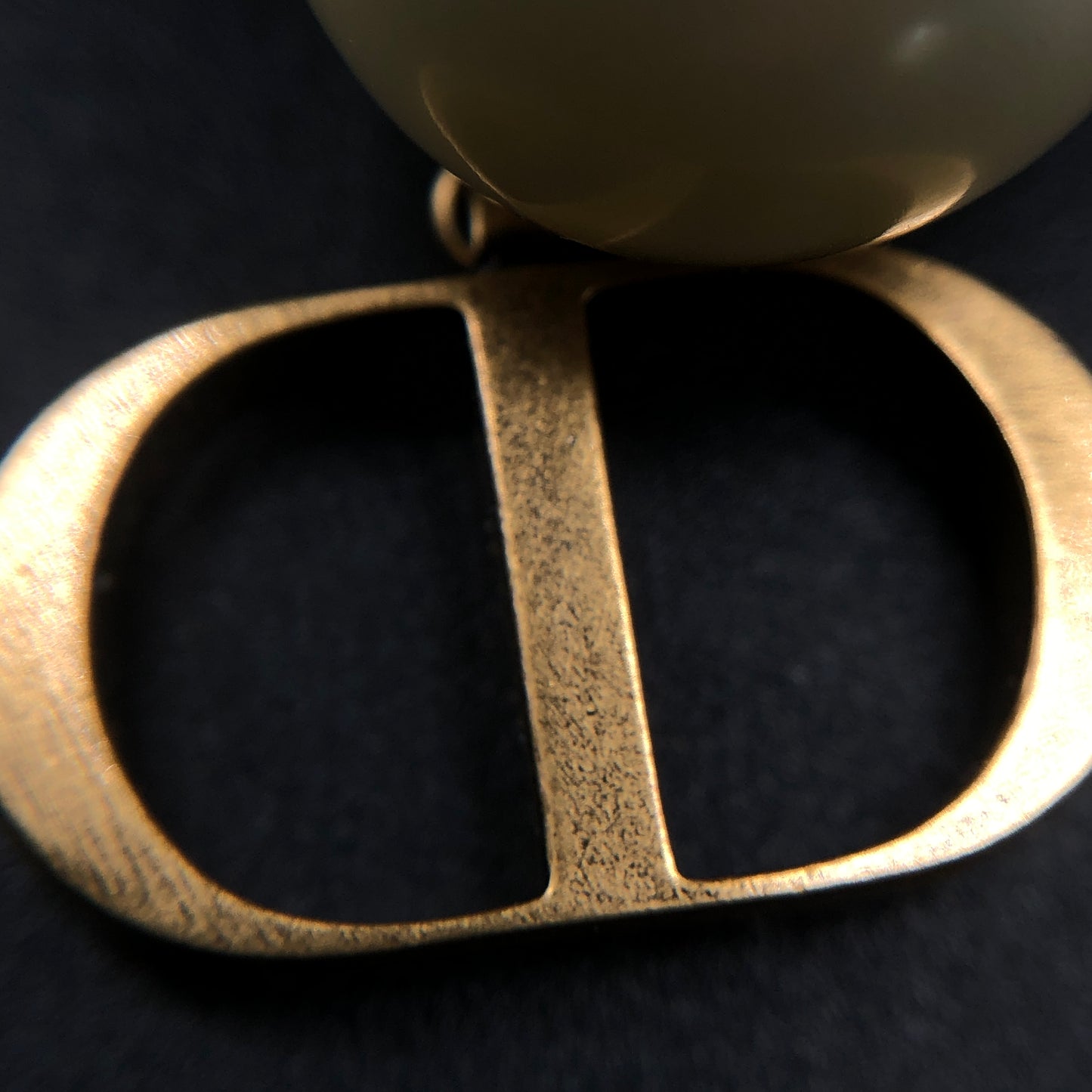 Christian Dior Gold-Tone Pearl CD Drop Earrings
