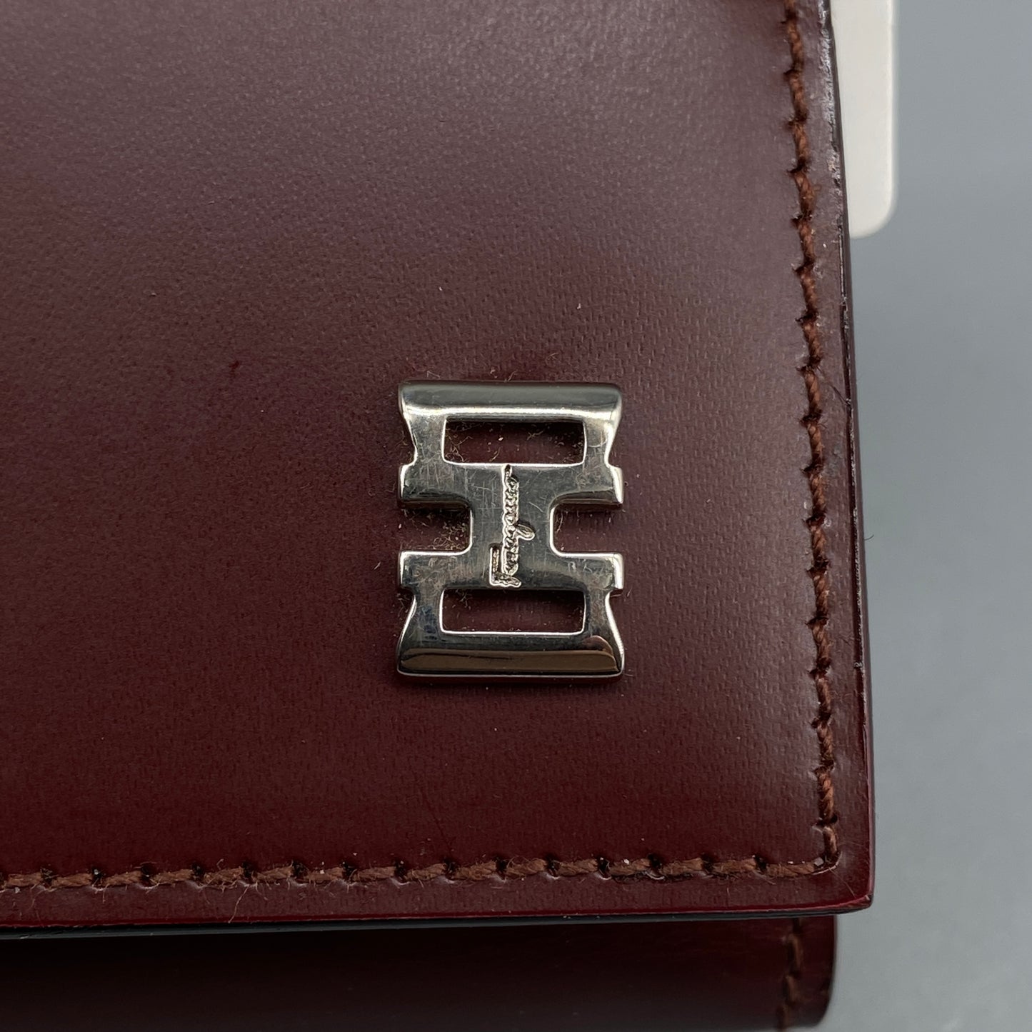 Ferragamo Reddish-Brown Leather Key Case