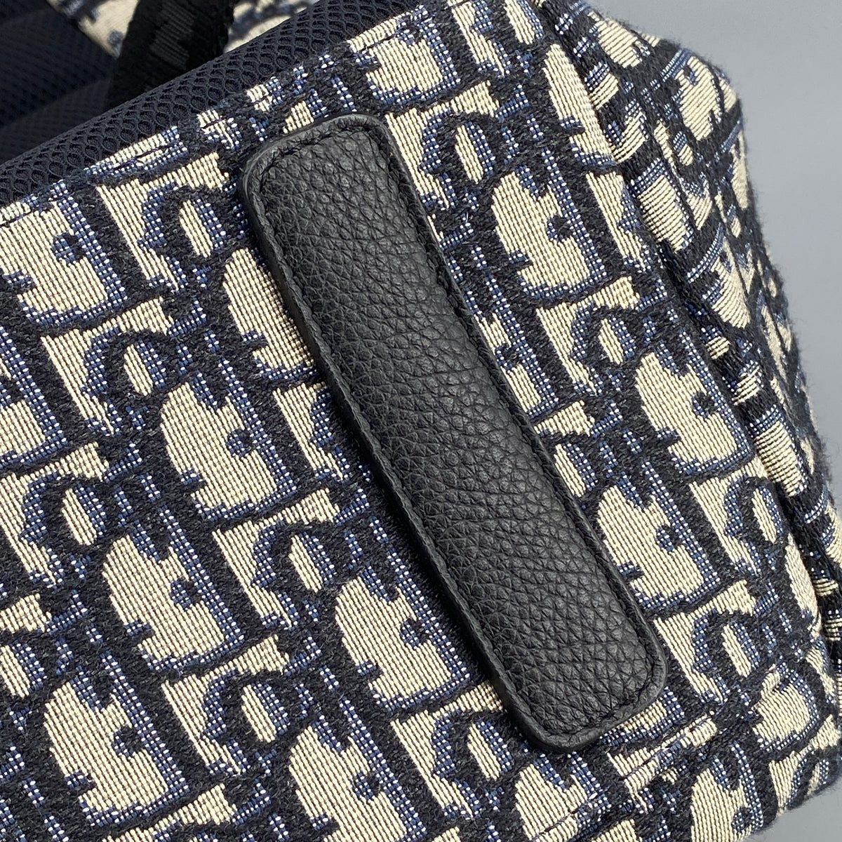 Christian Dior Navy Grey Oblique Jacquard Backpack Bag