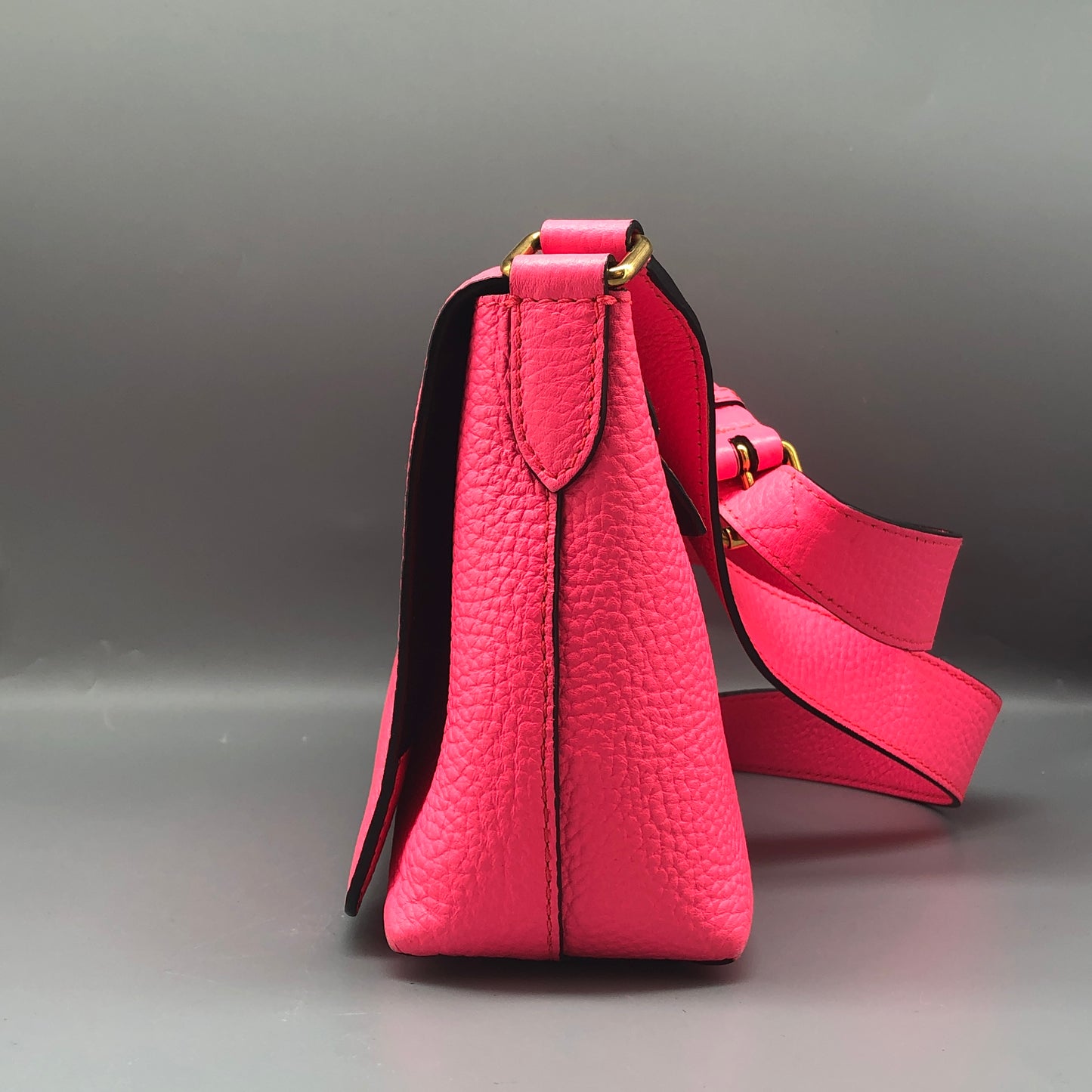 Burberry Pink Grained Leather Crossbody Bag