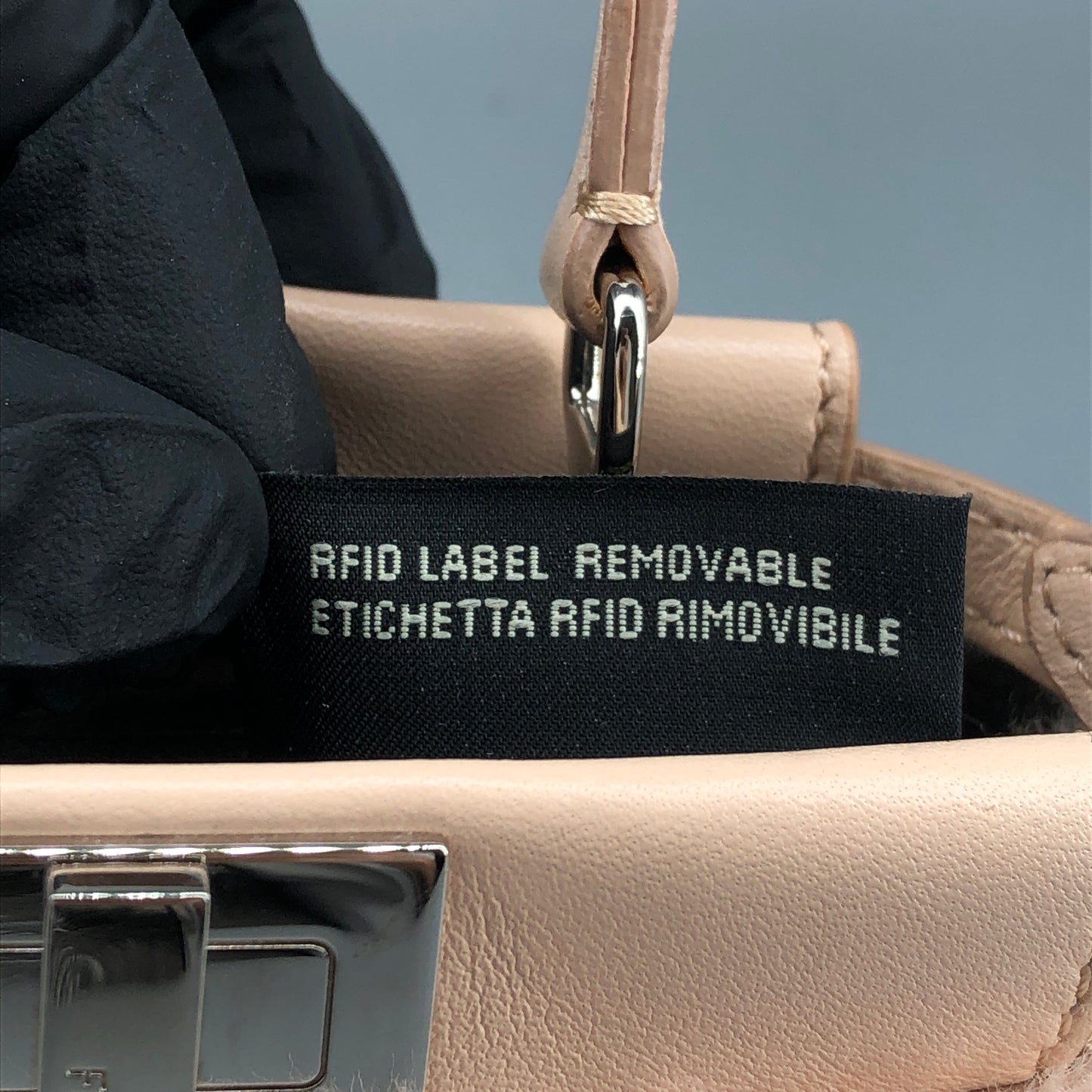 Fendi Peekaboo Mini Shearling Handbag Blush Pink