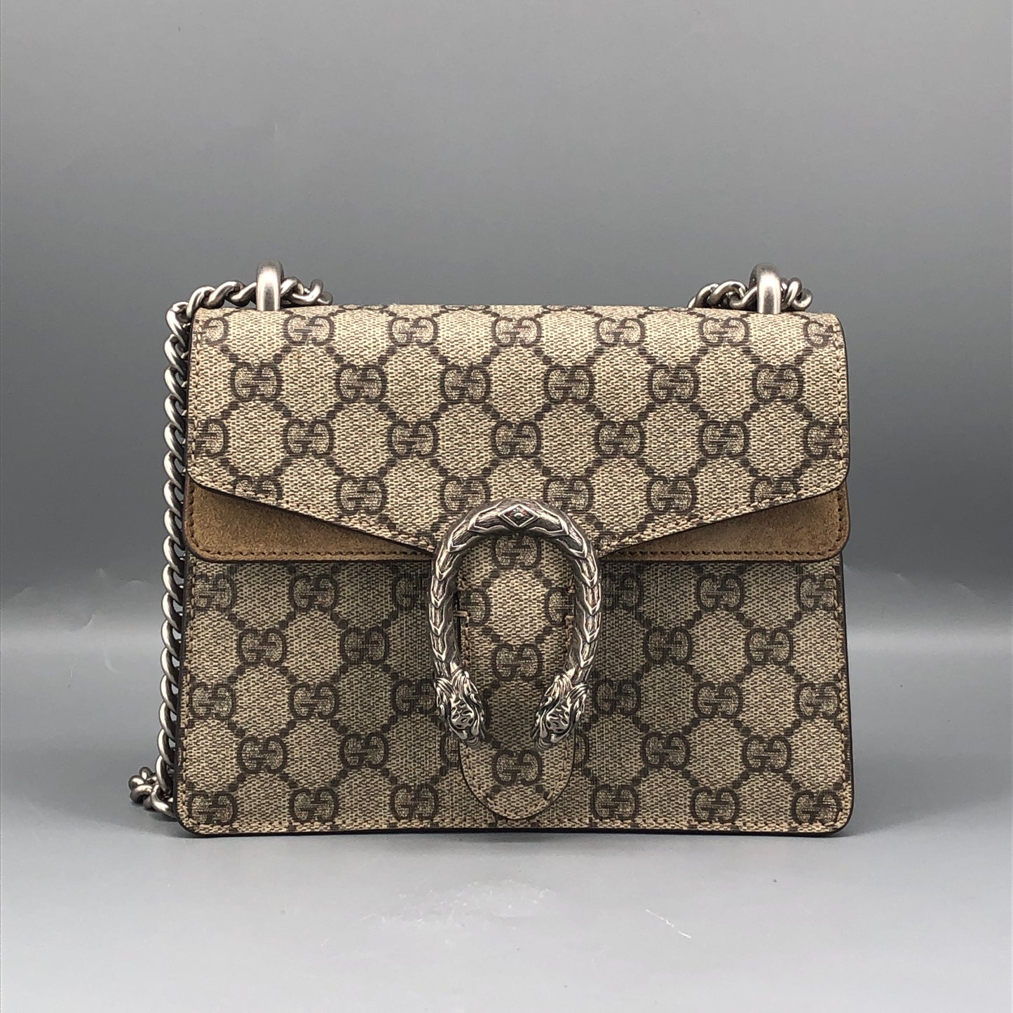 Gucci Dionysus GG Supreme Canvas Small Shoulder Bag Beige