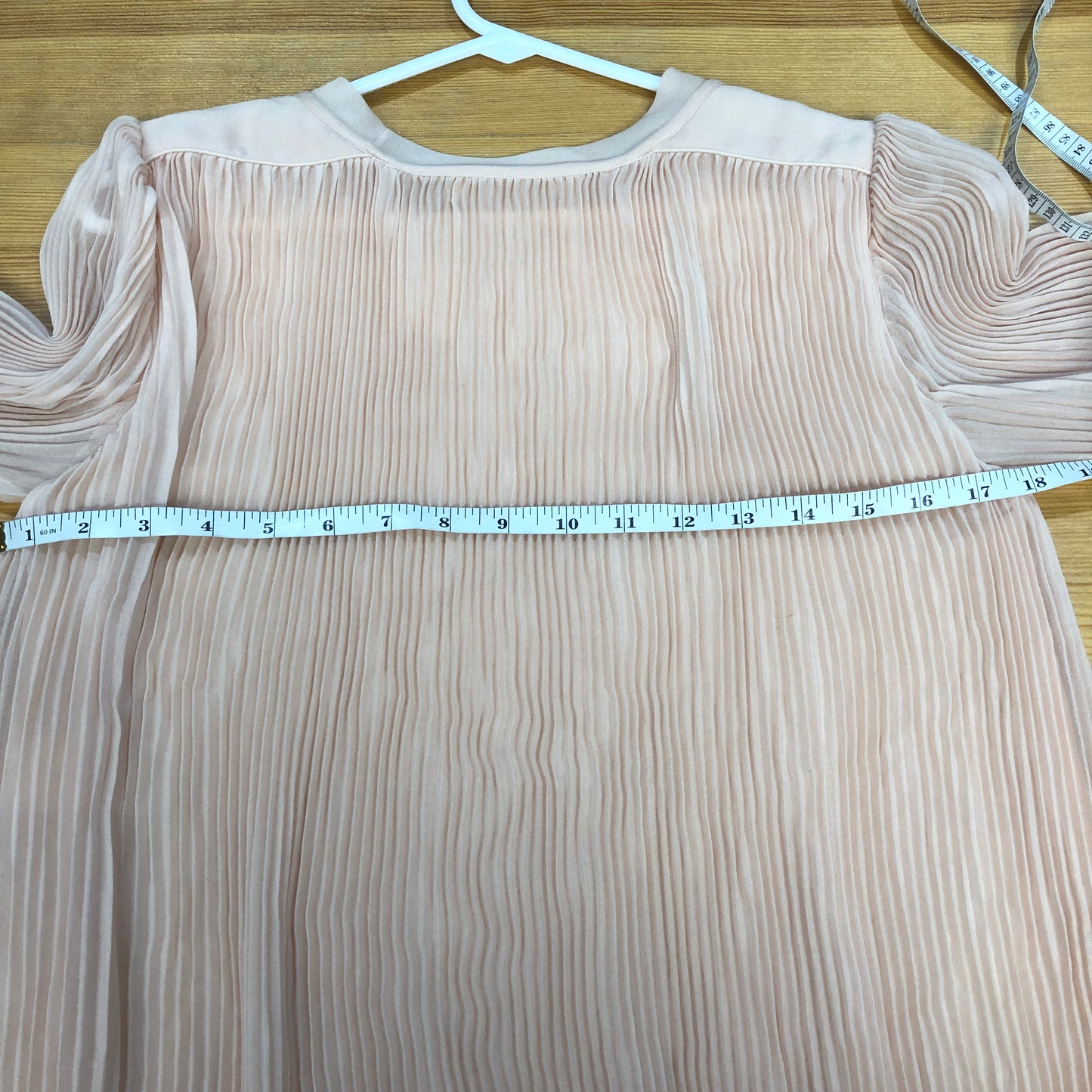 Chloe Pink Pleated Chiffon Ruffle Hem Dress Size 34