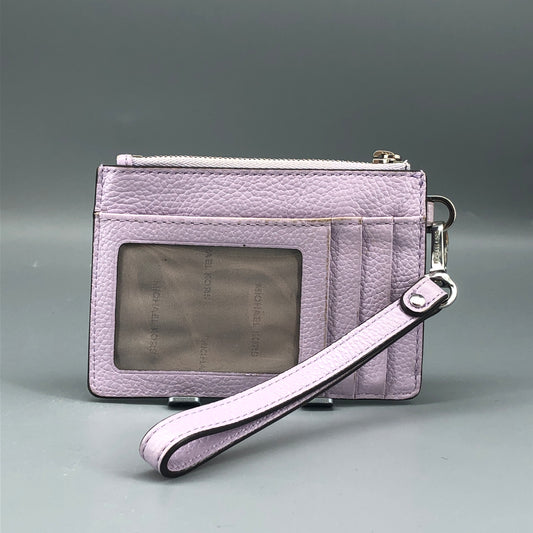 Michael Kors Pebbled Leather Zip Card Wallet Lilac