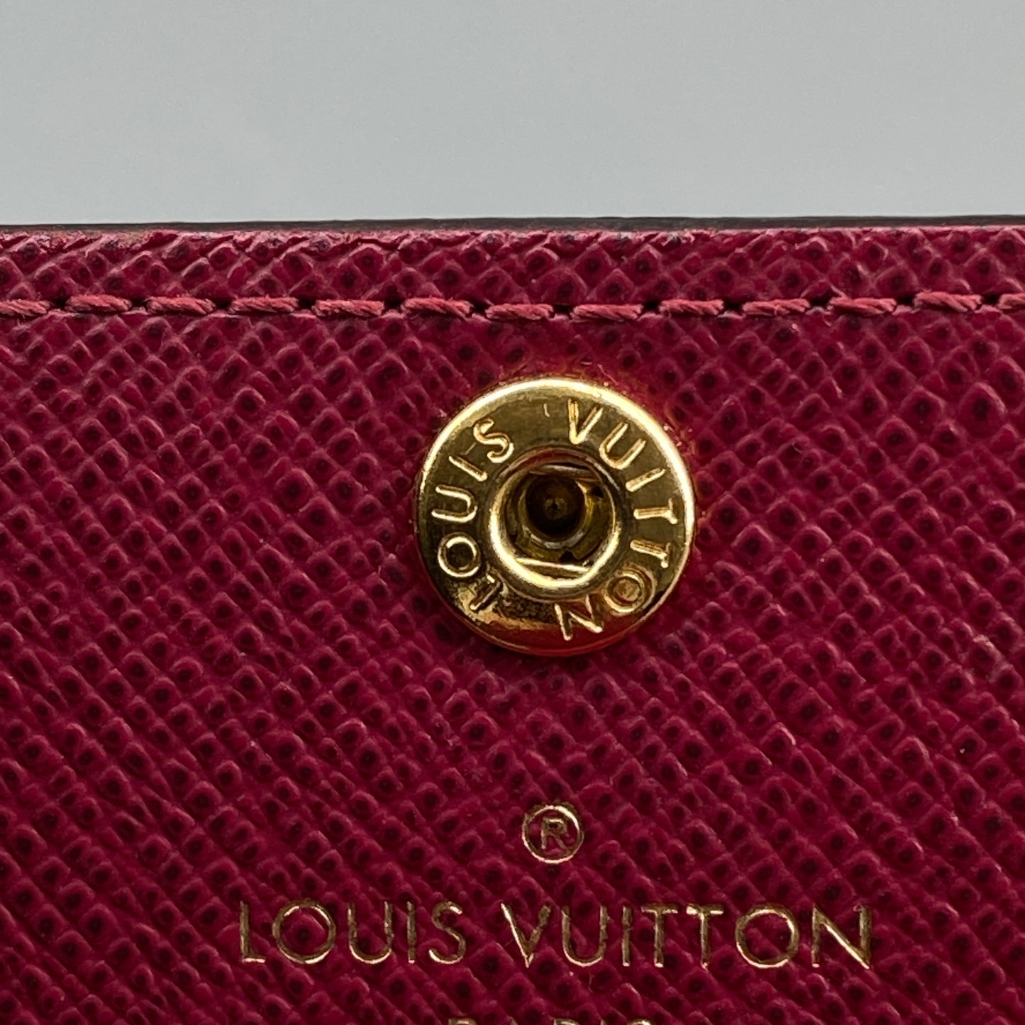 LV Monogram Canvas Red Snap Key Case