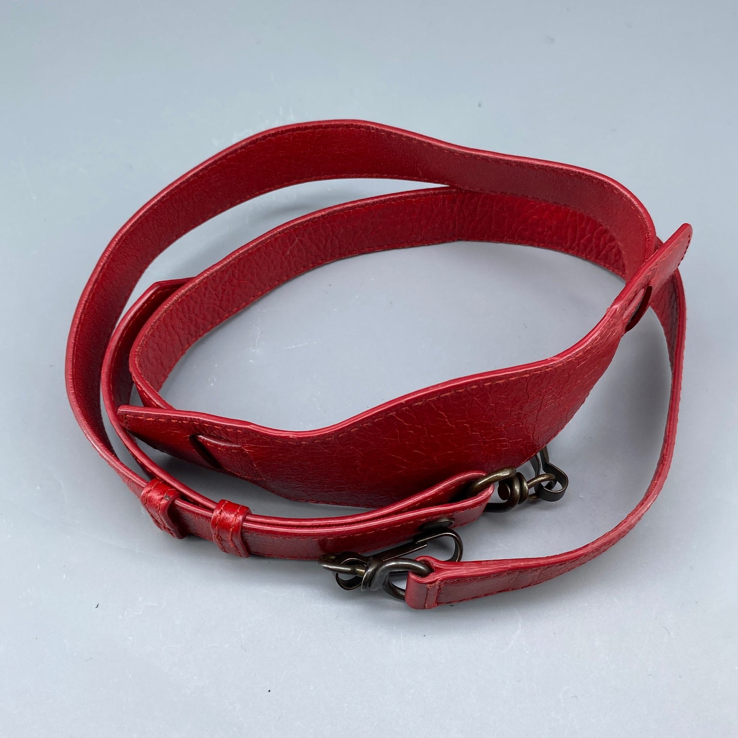 Balenciaga Red Lambskin Mini City Handbag