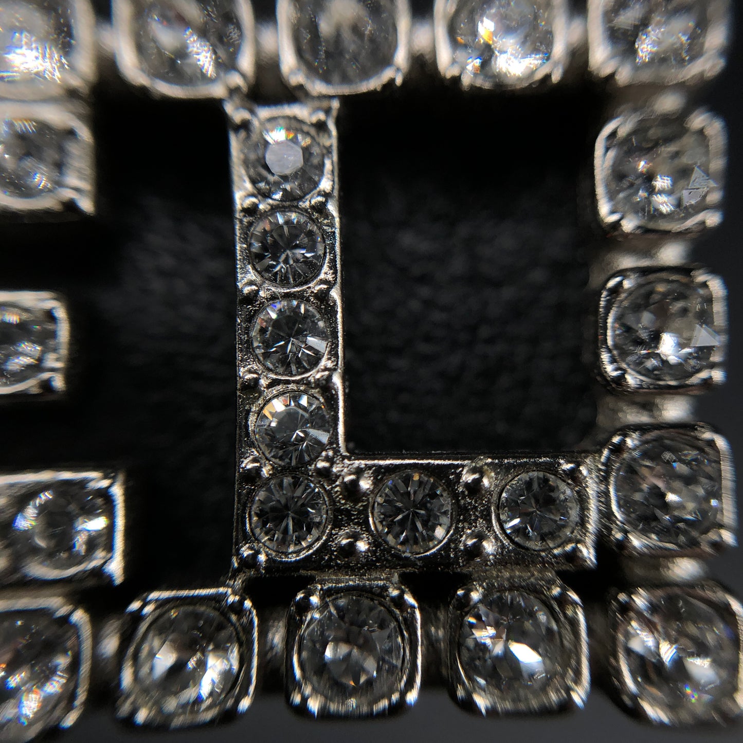Chanel 2023 Silver Crystal Logo Barrette