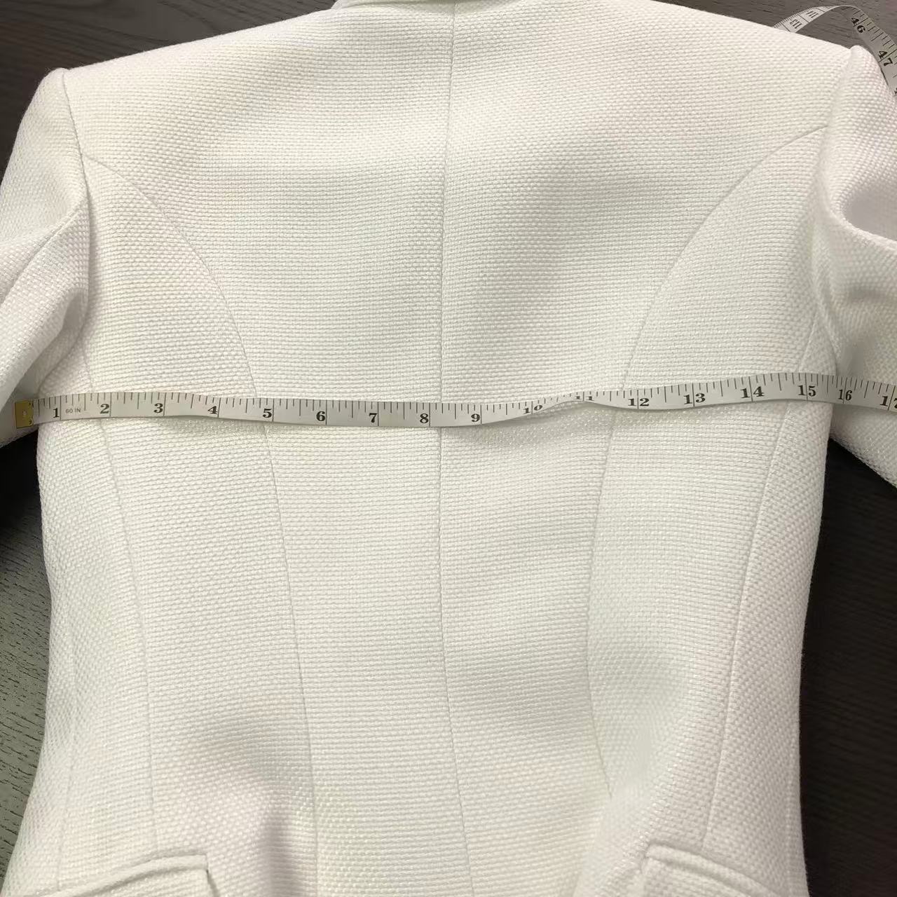 Balmain White Double Breasted Wool Blazer Size 34