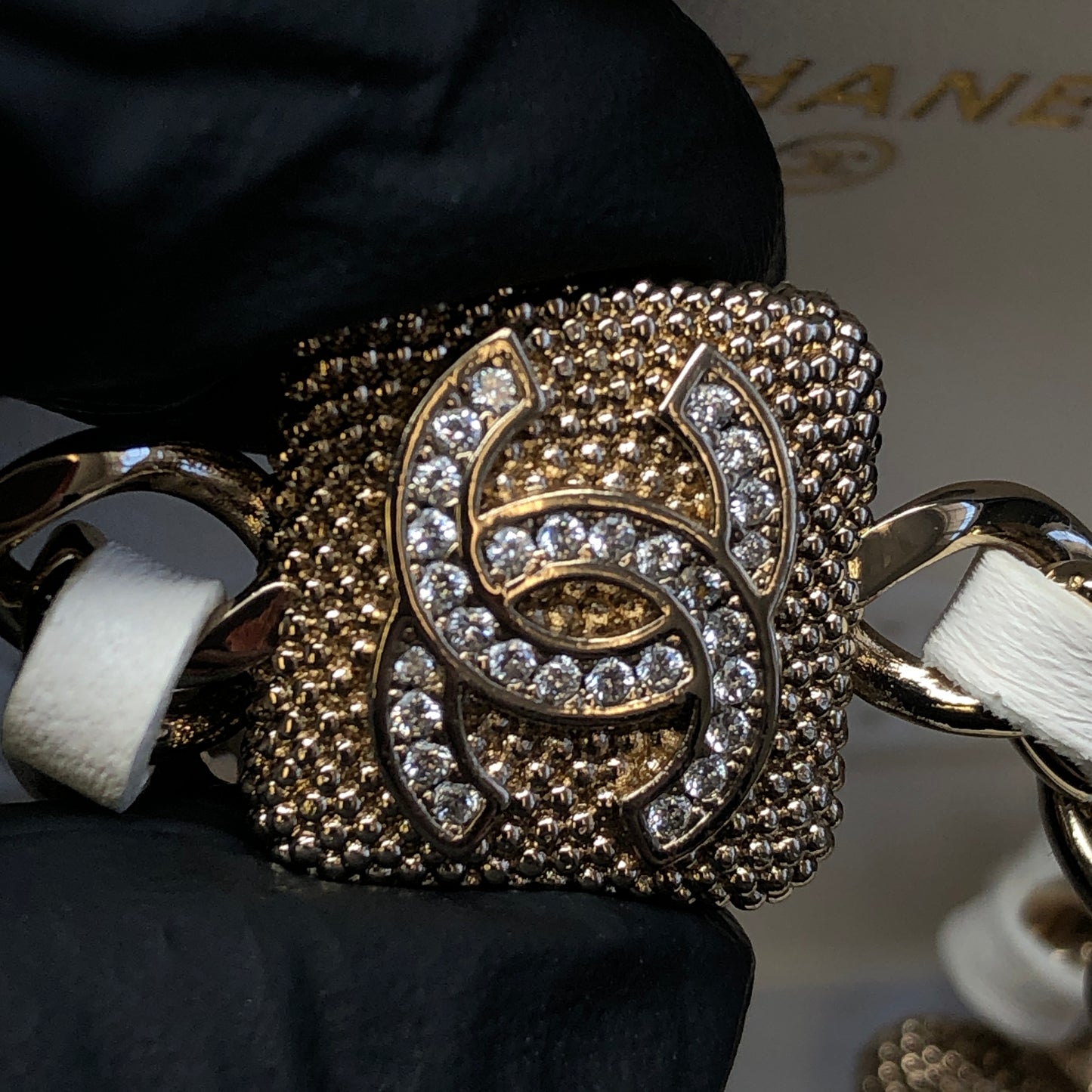Chanel Mini Quilted Leather Chain Crossbody Bag cream