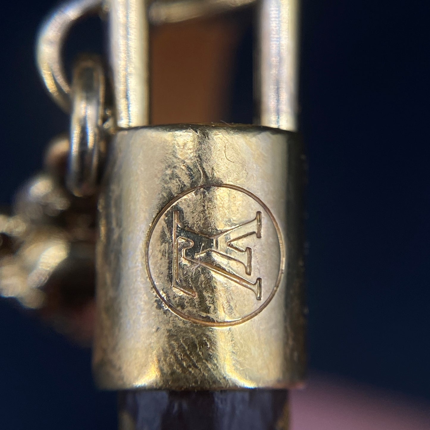 Louis Vuitton Monogram Canvas Gold Lock Charm Bracelet