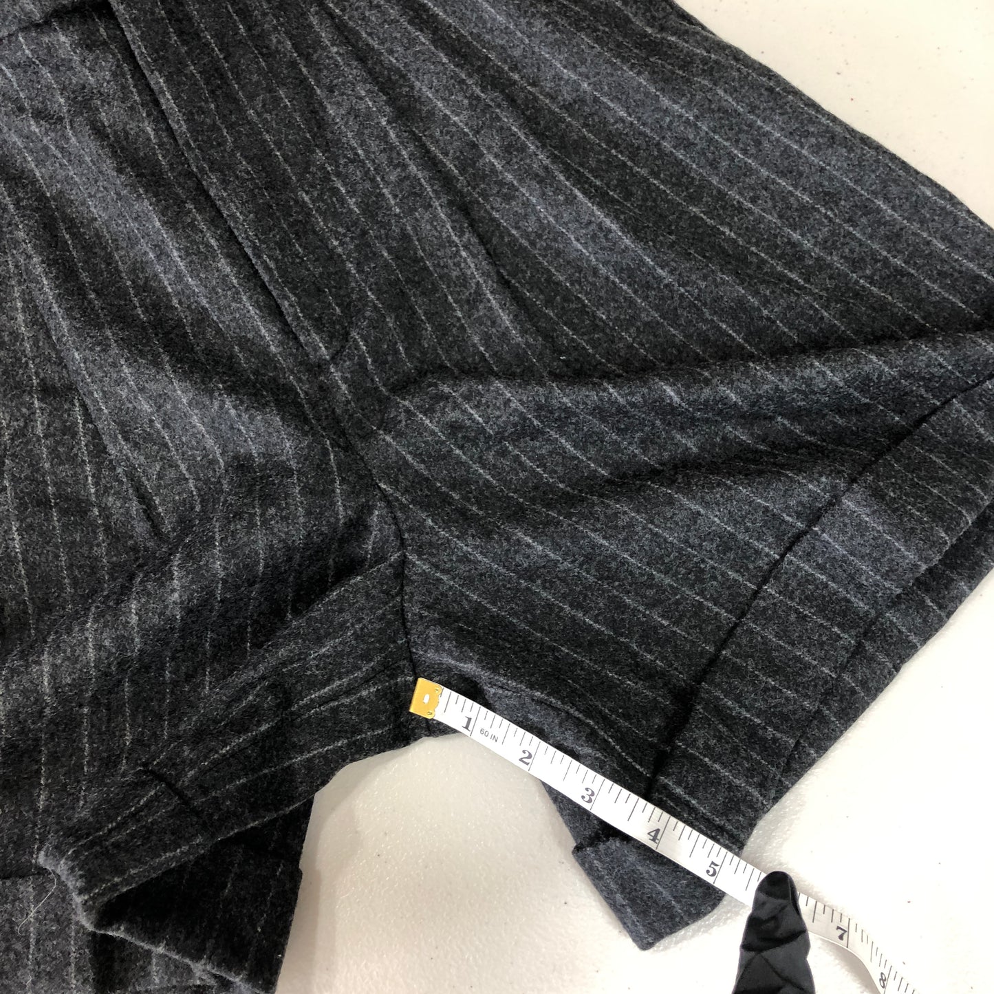Celine Dark Grey Pinstripe Wool Shorts Size 36