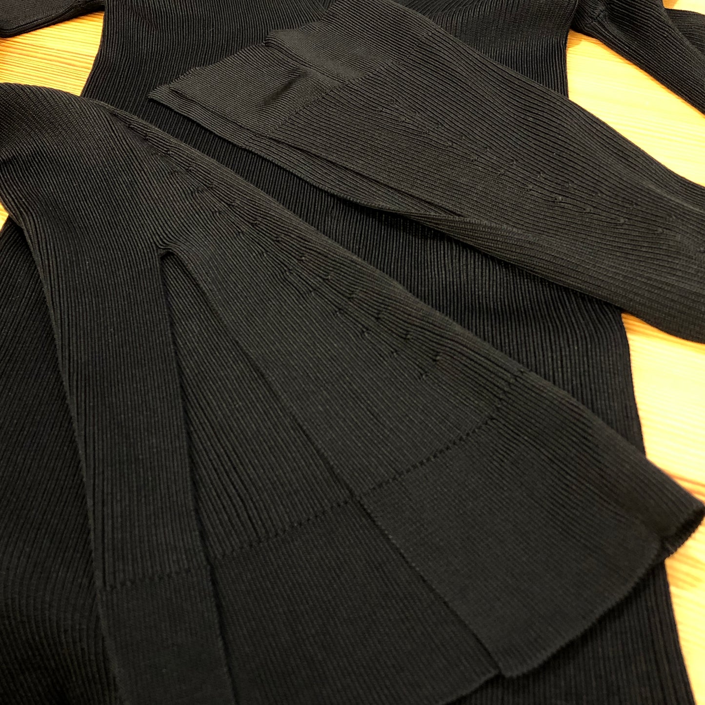 Alexander Wang Black Ribbed Knit Deep V Long Sleeve Top Size M