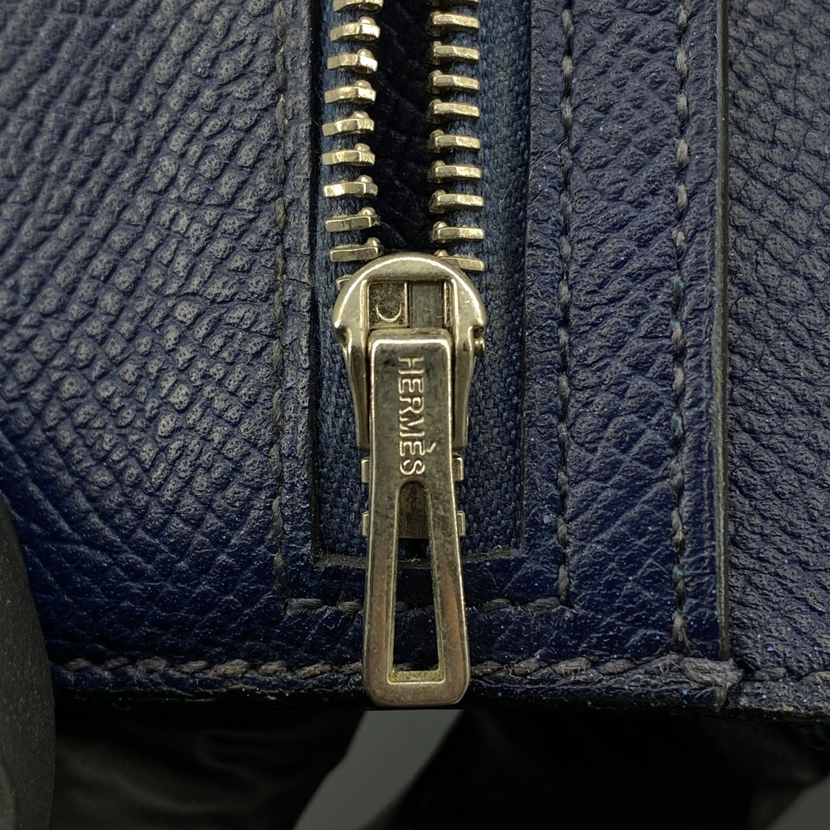 Hermes Bearn Compact Wallet Light Blue & Navy Leather