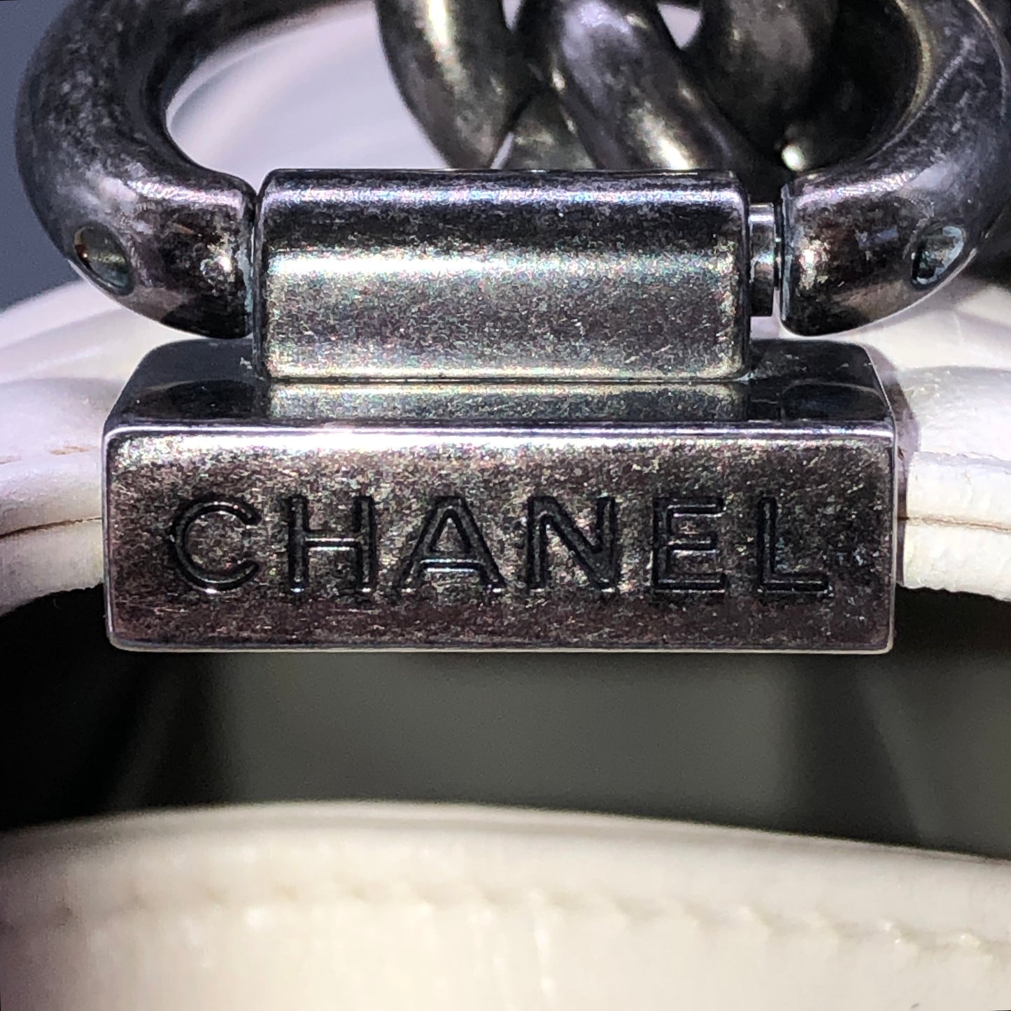 Chanel Boy Flap Quilted Leather Shoulder Bag Cream
