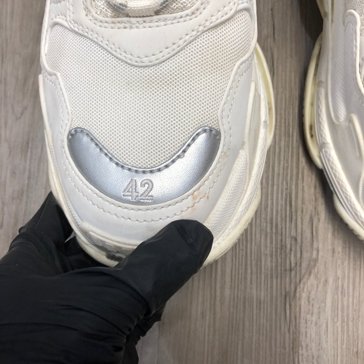 Balenciaga Unisex Triple S Mesh Leather Chunky Dad Sneaker Shoes 42 White