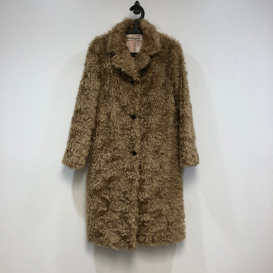 Sandy Liang Brown Faux Fur Long Coat Size XS