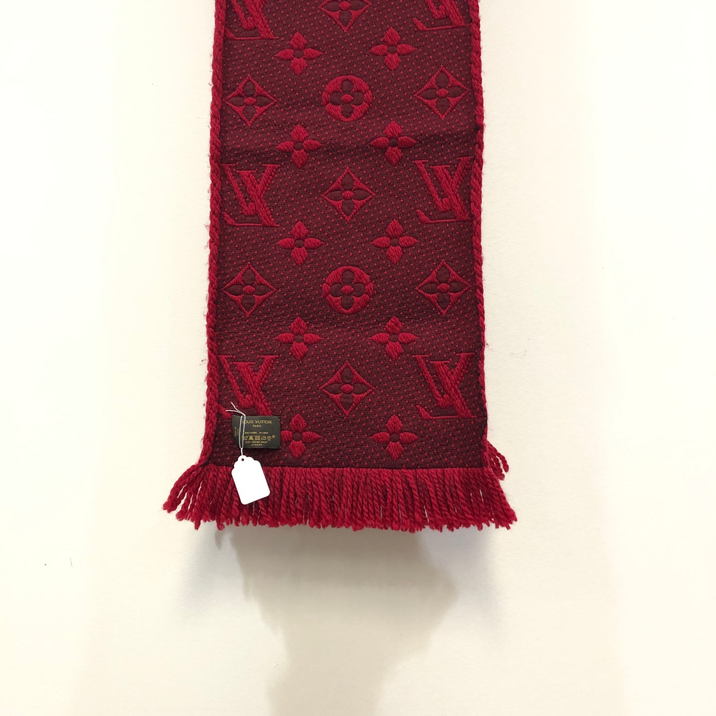Louis Vuitton Red Monogram Wool Scarf 152*30 cm