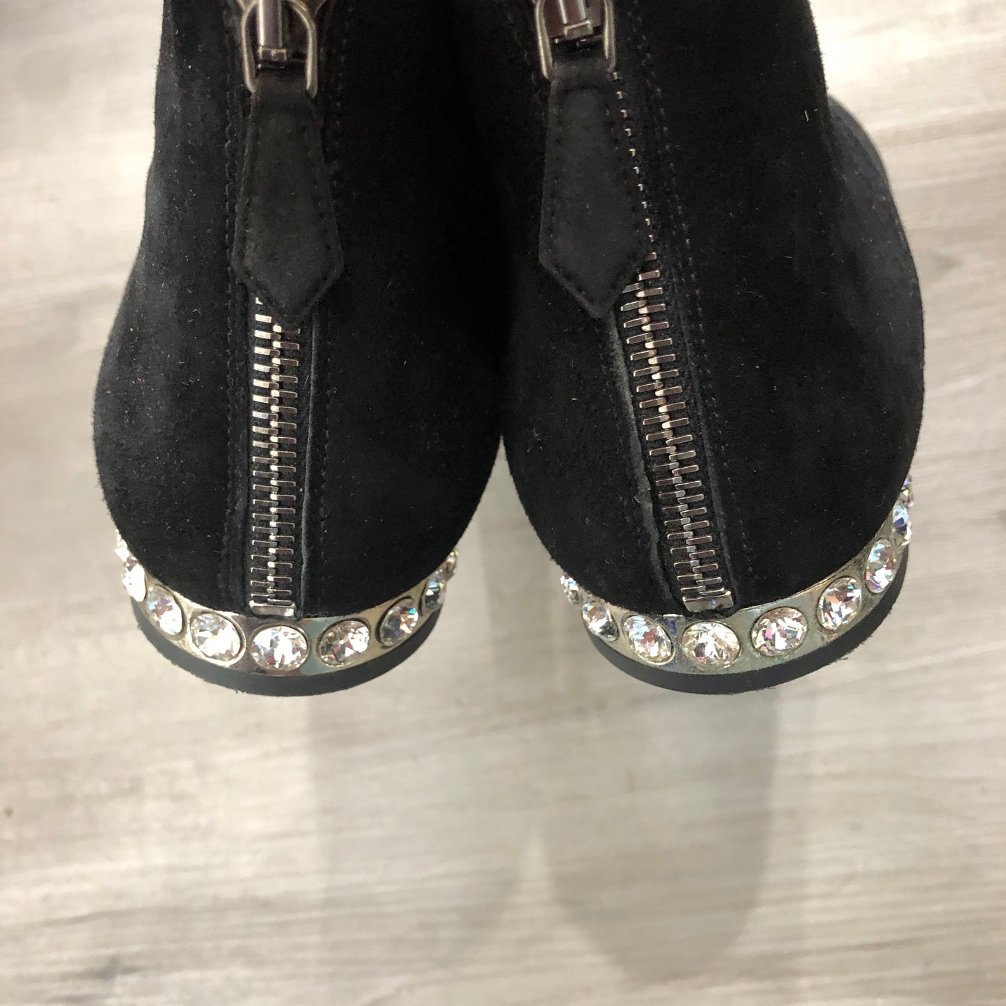 Miu Miu Women's Black Suede Studded Ankle Boots Size 36