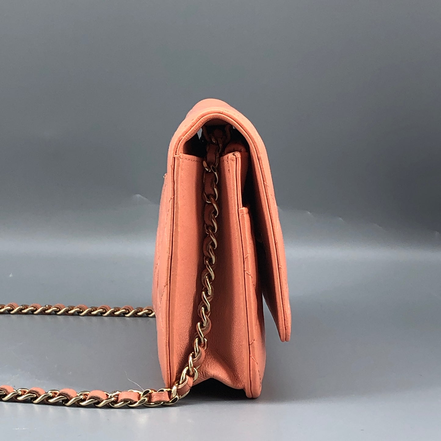 Chanel Classic Wallet On Chain Pink Quilted Leather Crossbody Bag