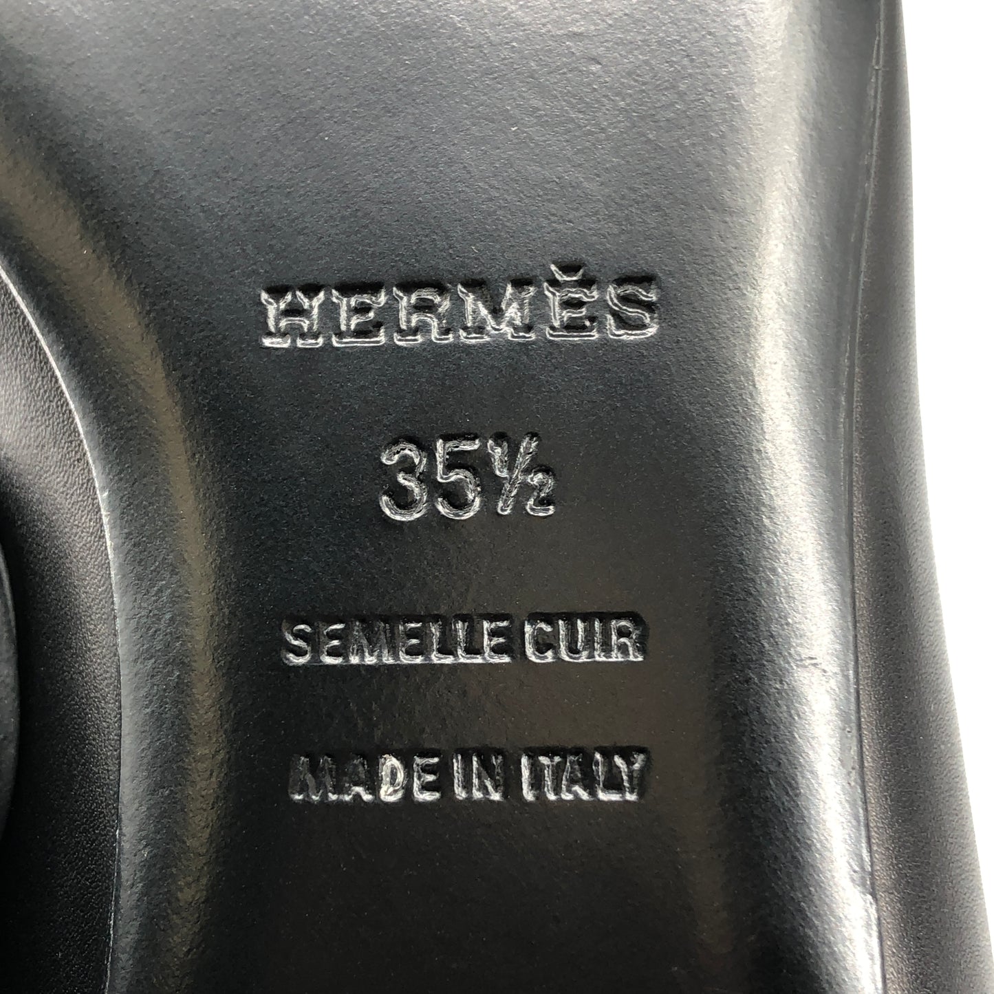 Hermes Black Leather Ballet Flats Size 35.5