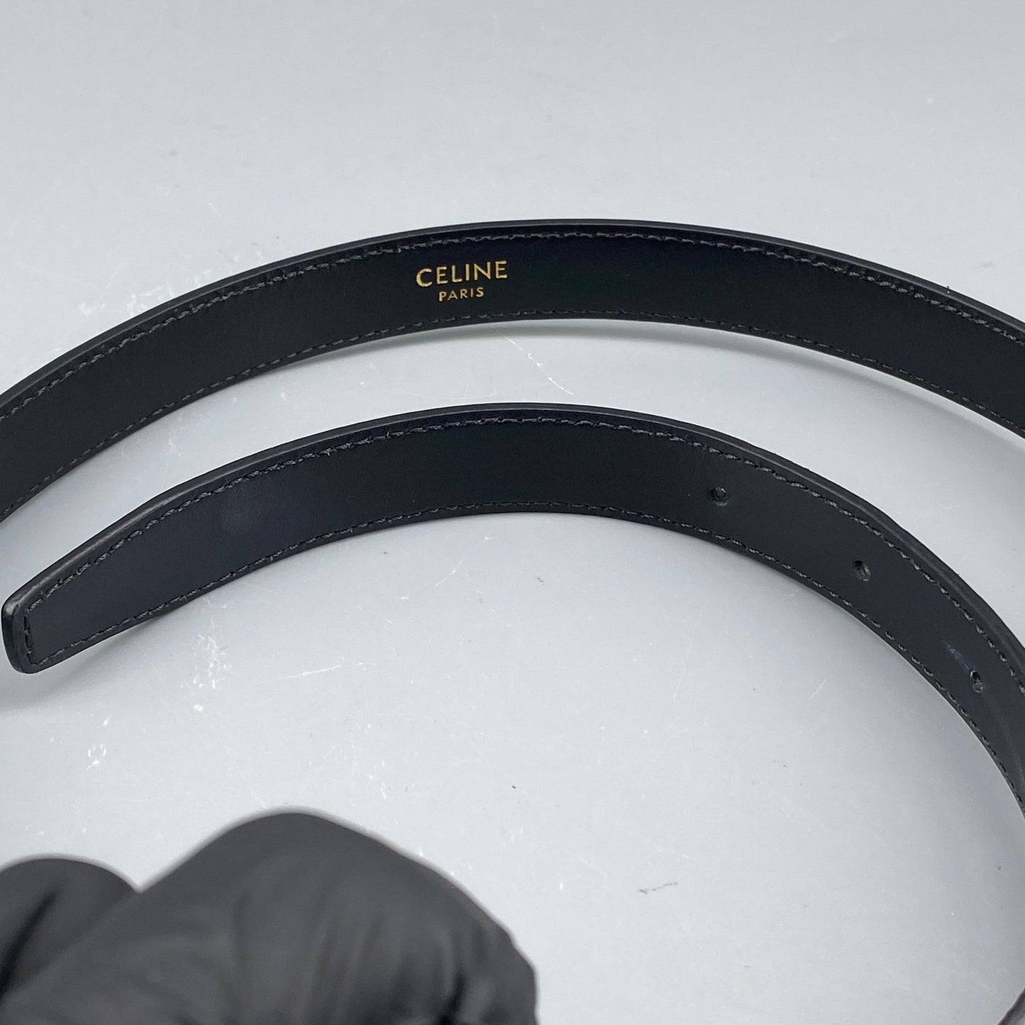 Celine Black Leather Belt 75cm