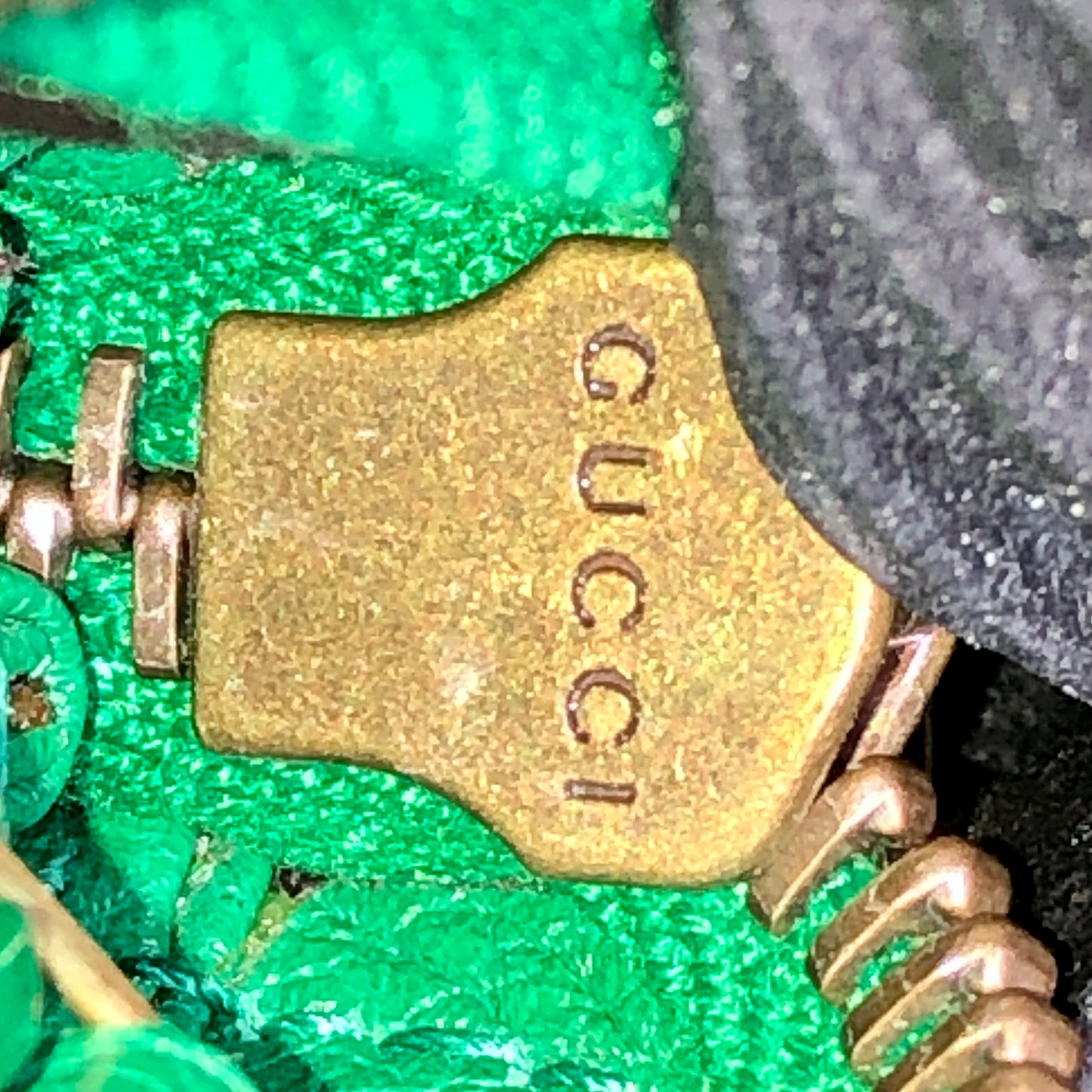 Gucci Green Grain Leather Full Zip Around Long Wallet