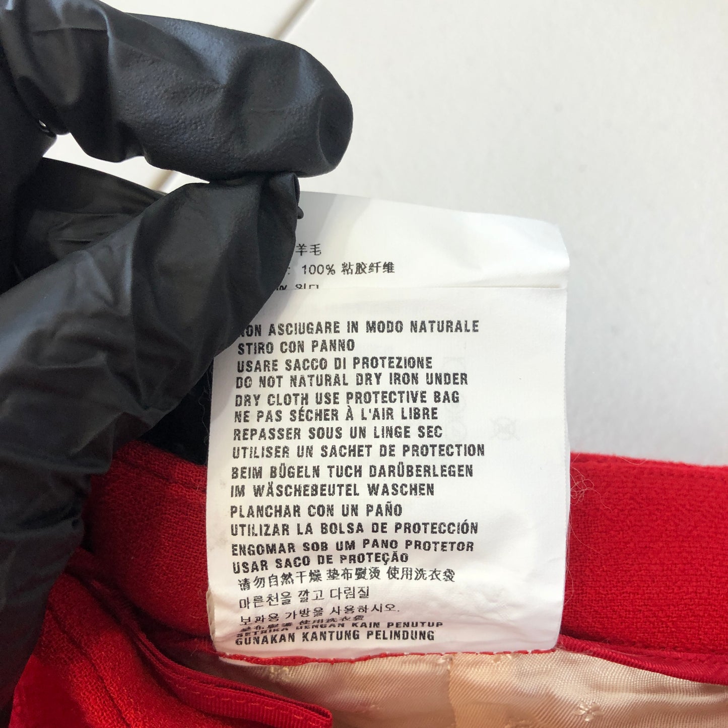 Miu Miu Red Wool Bow Detail A-Line Mini Skirt Size 38