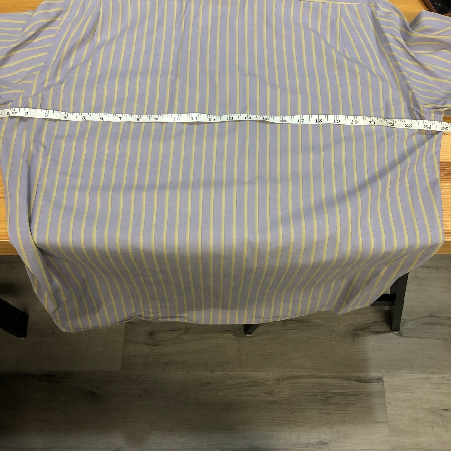 Saint Laurent Lavender & Light Yellow Striped Cotton Button-Down Shirt