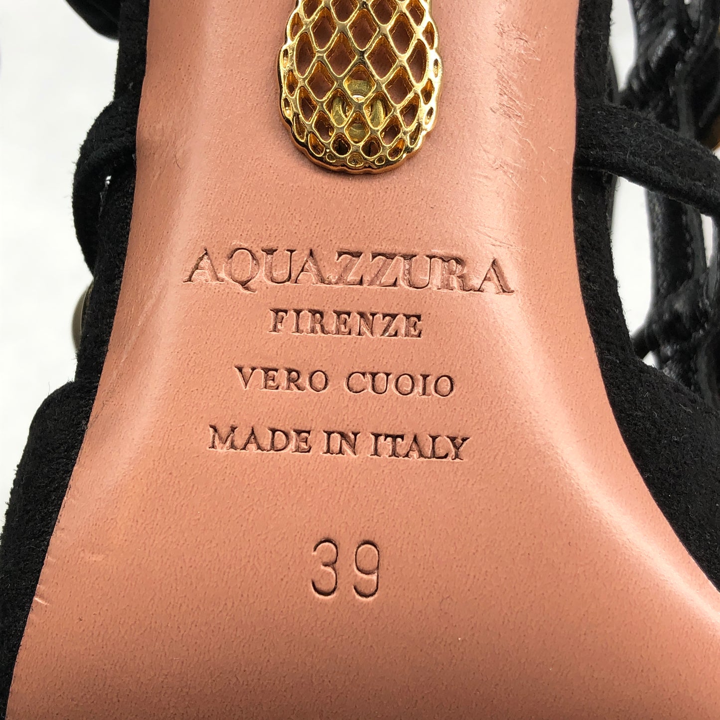 Aquazzura Women's Pearl Strap Pumps Size 39 Black
