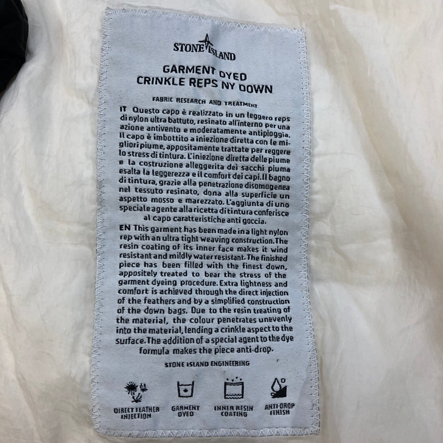 Stone Island White Hooded Down Jacket Size M