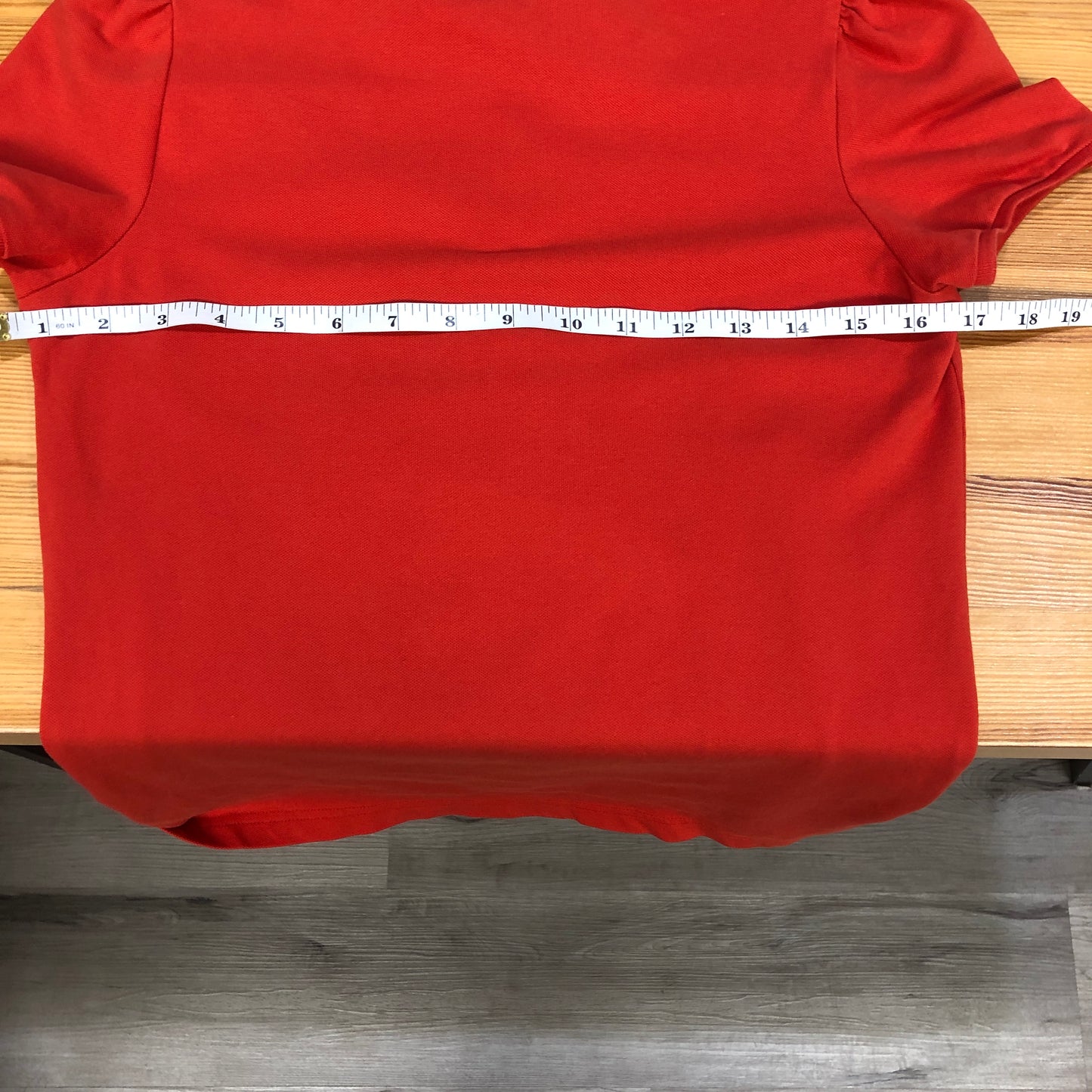 Burberry Red Ruffle Collar Puff Short Sleeve Polo Top Size S