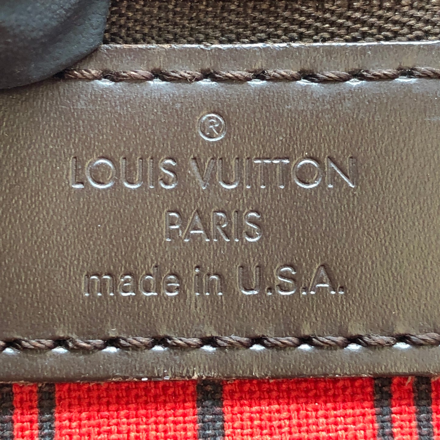 Louis Vuitton Neverfull Damier Ebene Tote Bag Brown