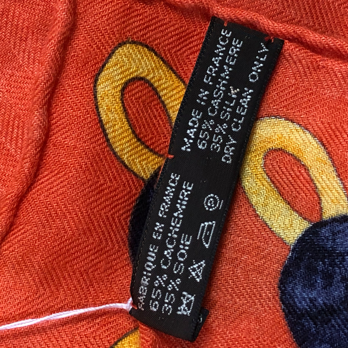 Hermes Orange Silk Cashmere Shawl 136*136 cm