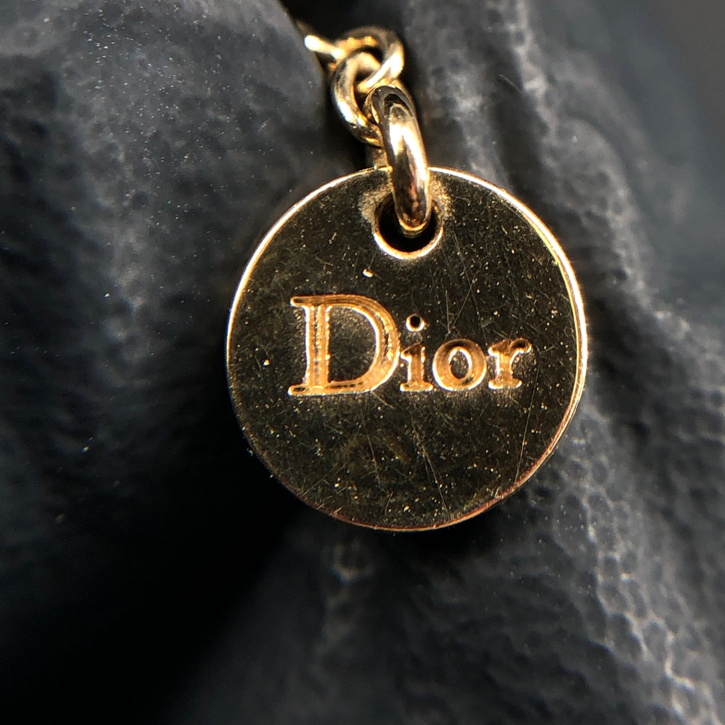 Christian Dior Vintage CD Logo Baroque Pearl Crystal Pendant Necklace