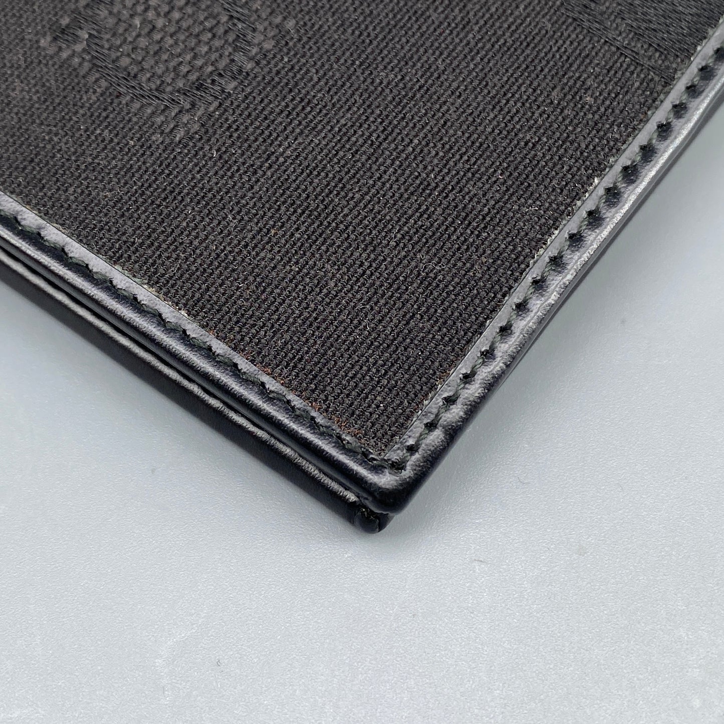 Ferragamo Black Canvas Short Bi-fold Wallet