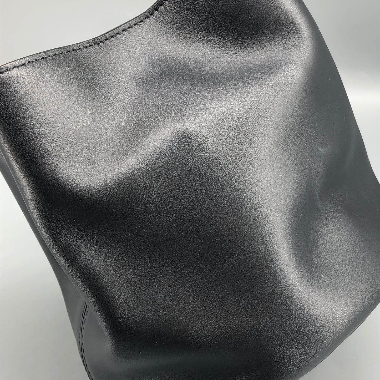 Marni Smooth Leather Ring Handle Mini Bucket Bag Black