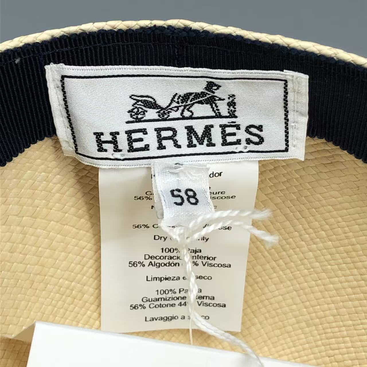Hermes Straw Baseball Cap