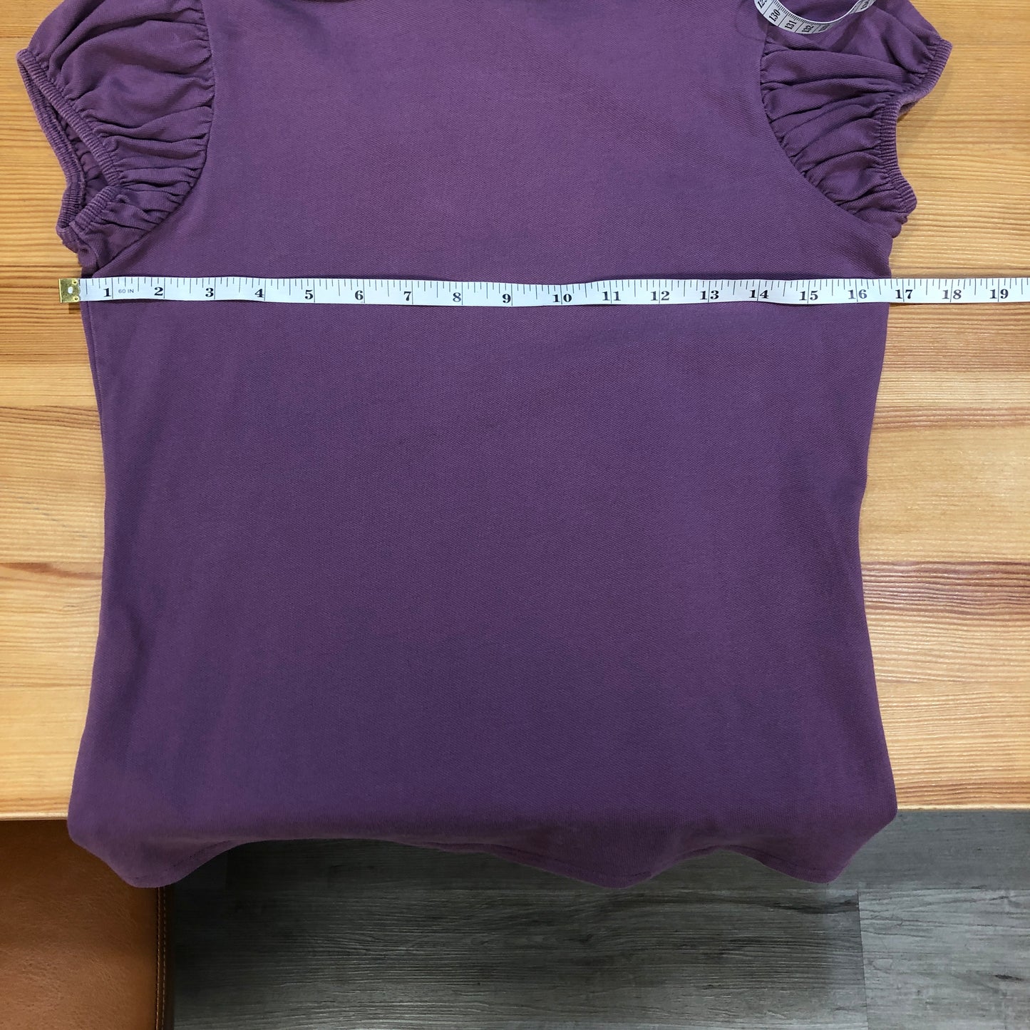 Burberry Brit Puff Short Sleeve Polo Shirt Size M Purple