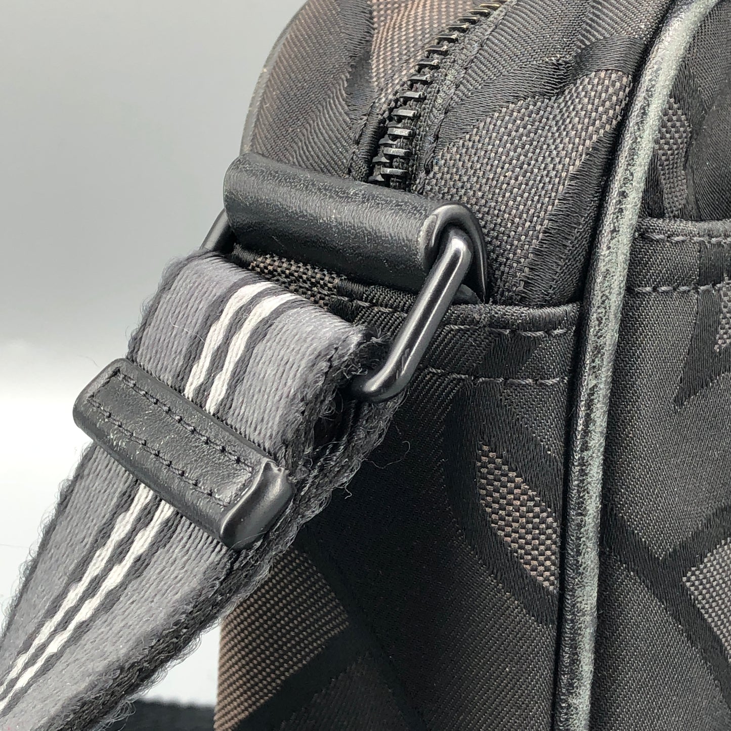 Burberry TB Monogram Canvas Crossbody Camera Bag Black