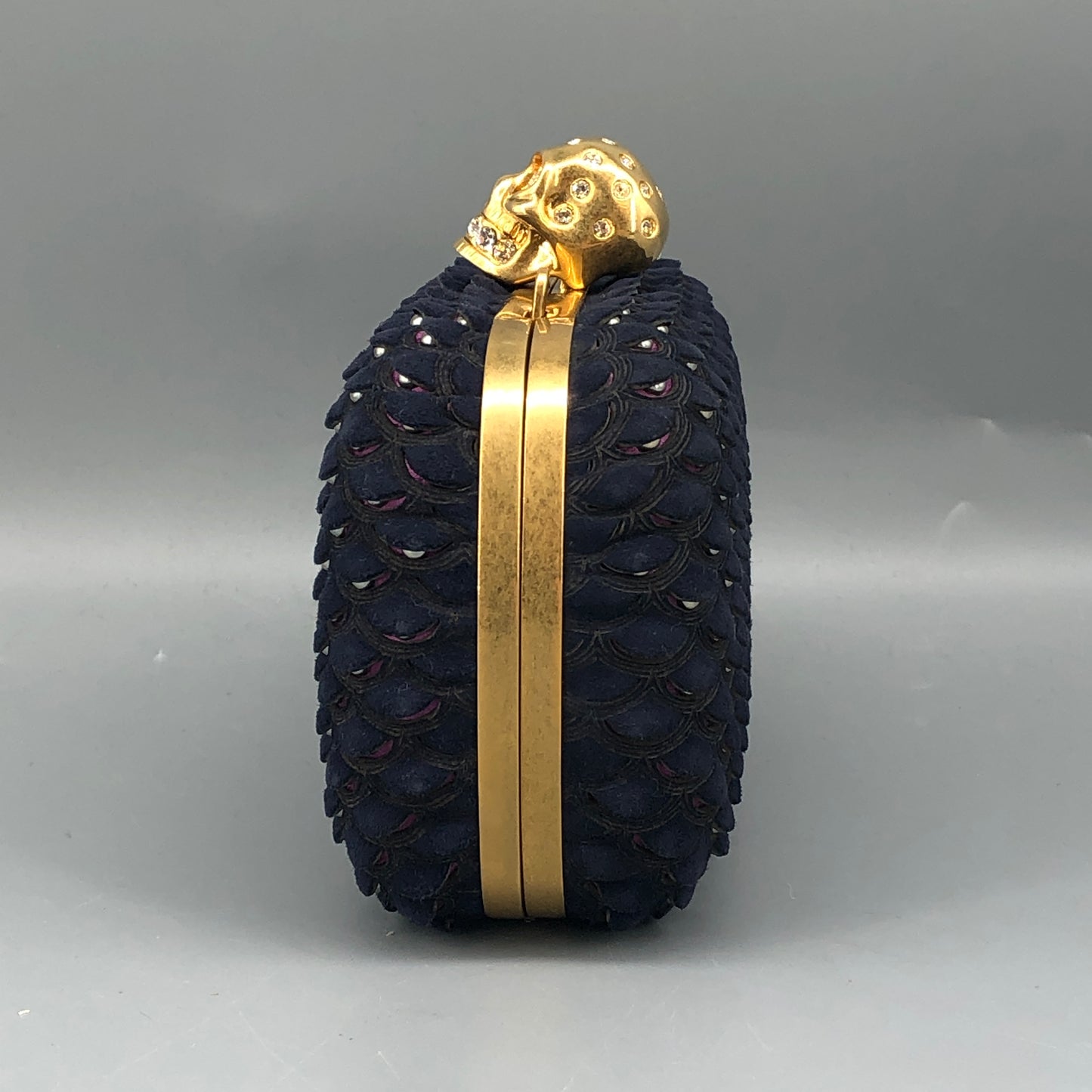 Alexander McQueen Skull Clutch Navy/Pink