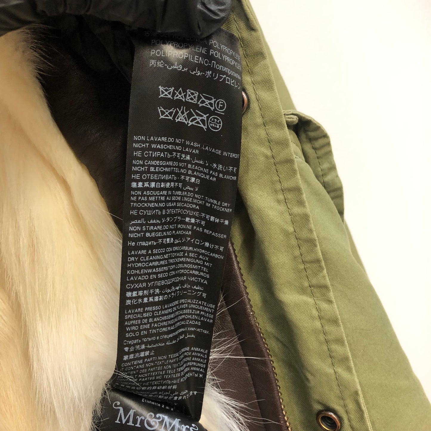 Mr & Mrs Italy Fur Trim Parka Size XS Green